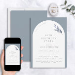 Moderne 60e verjaardag Stoffige Blauwe Boog Botani Kaart<br><div class="desc">Ben je een speciale verjaardag aan het plannen? Laat ons u kennismaken met onze moderne 60e verjaardag Dusty Blue Arch Botanical Invitation - de perfecte manier om uw evenement een te maken om te onthouden. De stoffige blauwe achtergrond en stijlvolle witte boog worden perfect aangevuld met elegante waterverf botanische accenten,...</div>