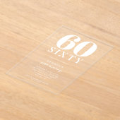 Moderne 60e verjaardag van de legant acryl uitnodigingen (Laagn)