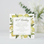 Moderne 60e verjaardag Waterverf Lemon botanisch Kaart (Staand voorkant)