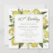 Moderne 60e verjaardag Waterverf Lemon botanisch Kaart (Voorkant)