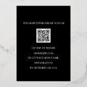 Moderne 60e verjaardag Zwart Goud Folie QR Code F Uitnodiging (Achterkant)