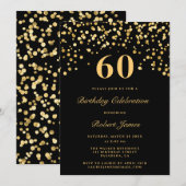 Moderne 60e verjaardag zwart-wit en gouden zestigs kaart (Voorkant / Achterkant)