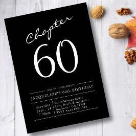 Moderne 60e verjaardag zwart wit hoofdstuk 60 kaart