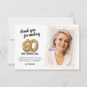 Moderne 60e volwassen verjaardag foto bedankkaart (Voorkant)