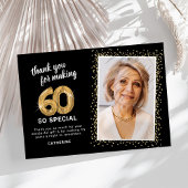 Moderne 60e volwassen verjaardag foto bedankkaart