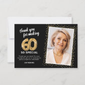 Moderne 60e volwassen verjaardag foto bedankkaart (Voorkant)