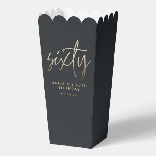 Moderne 60ste verjaardag eenvoudige stijlvolle ele bedankdoosjes (Voorkant)