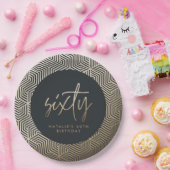 Moderne 60ste verjaardag eenvoudige stijlvolle ele papieren bordje (Feest)