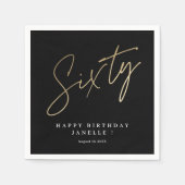 Moderne 60ste verjaardag eenvoudige stijlvolle ele servet (Voorkant)