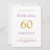 Moderne 60ste verjaardag minimalistische legant kaart (Voorkant)