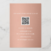 Moderne 60ste verjaardag Rose Goud Folie QR Code Uitnodiging (Achterkant)