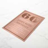Moderne 60ste verjaardag Rose Goud Folie QR Code Uitnodiging (Gedraaid)