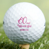 Moderne 60ste verjaardagsfeestje eenvoudige roze g golfballen