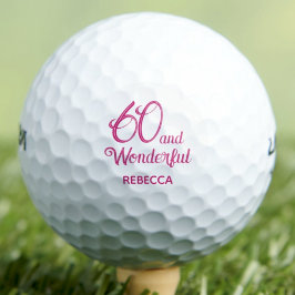 Moderne 60ste verjaardagsfeestje eenvoudige roze g golfballen
