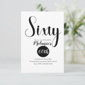 Moderne 60th Script Bold Zwart-Wit Groenelementen Kaart (Staand voorkant)