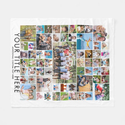 Moderne 61 Fotocollage Custom Titel Kleur Fleece (Voorkant (Horizontaal))