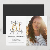 Moderne 61ste verjaardag foto van zwart en goud (Voorkant / Achterkant)