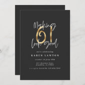 Moderne 61ste verjaardag, typografie van zwart en  (Voorkant / Achterkant)