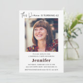 Moderne 62e verjaardag uitnodigingen voor haar fot (Staand voorkant)