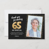 Moderne 65e foto van de volwassen verjaardag bedankkaart (Voorkant)