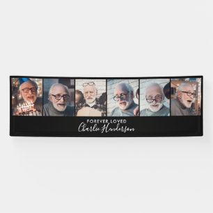 Moderne 6-Foto Aangepaste Tekst Rouwbanner Spandoek