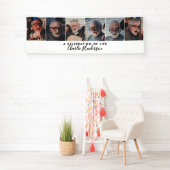 Moderne 6-Foto Aangepaste Tekst Rouwbanner Spandoek (Insitu)