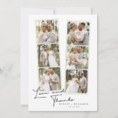 Moderne 6 foto bruiloft dank u kaart (Voorkant)