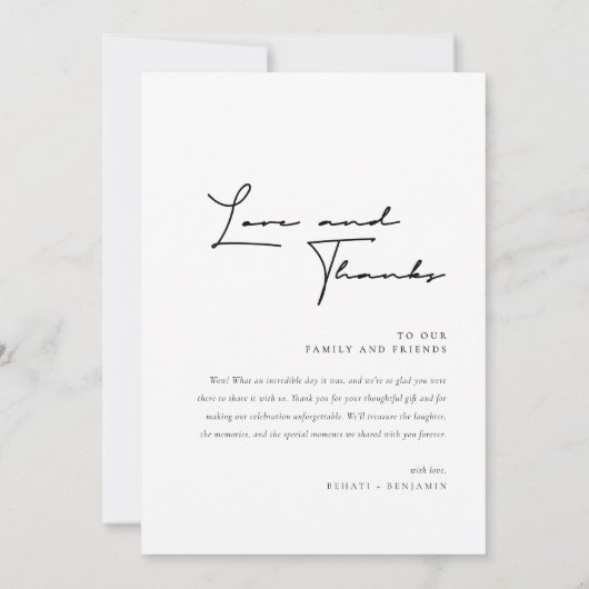 Moderne 6 foto bruiloft dank u kaart (Achterkant)