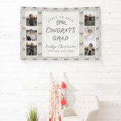 Moderne 6-foto-collage Gefeliciteerd Afgestudeerde Spandoek (Insitu)