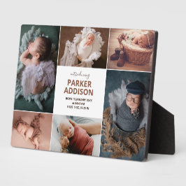 Moderne 6 Foto Collage Grid Newborn Baby Fotoplaat