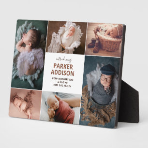 Moderne 6 Foto Collage Grid Newborn Baby Fotoplaat