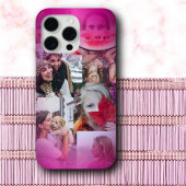 Moderne 6 foto collage hete roze verloop iPhone hoesje