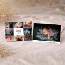 Moderne 6 foto collage raster pasgeboren baby gebo