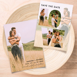 Moderne 6 foto collage save the date liefdesbrieve