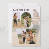 Moderne 6 foto collage save the date love letters (Voorkant)