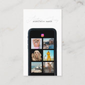 Moderne 6 Foto Feed Grid Social Media QR Code Visitekaartje (Achterkant)