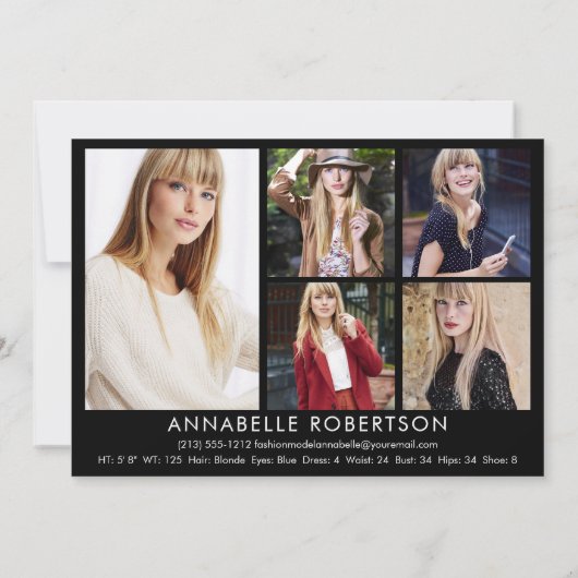 Moderne 6 Foto Mode Modellering Model Comp Kaart (Achterkant)