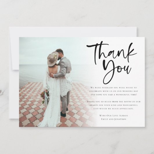 Moderne 6 Foto Passen getrouwd Script Weddenschap  Kaart (Voorkant)