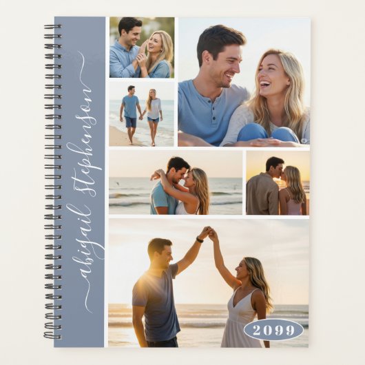 Moderne 6 Fotocollage Aangepaste kleur Gepersonali Planner (Voorkant)