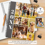 Moderne 6 fotocollage gepersonaliseerd planner<br><div class="desc">Creëer uw eigen gepersonaliseerde planner die deze gemakkelijk-aan-upload sjabloon van de fotocollage met 6 foto's op de voorzijde met uw familienaam, jouw naam of andere douanetekst en een volledig-groottefoto op de achterdekking gebruikt. VERANDERINGEN: U kunt de achtergrond veranderen en de rechthoek vult kleuren evenals om het even welke stijl van...</div>