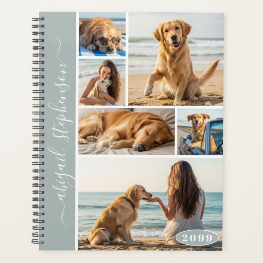 Moderne 6 Fotocollage Gepersonaliseerde Aangepaste Planner (Voorkant)