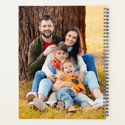 Moderne 6 fotocollage gepersonaliseerde aangepaste planner (Achterkant)