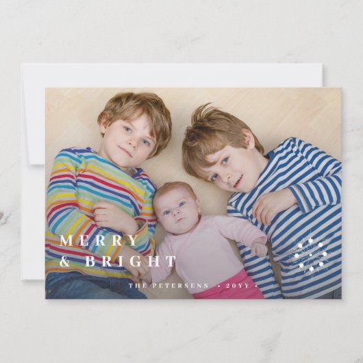 Moderne 6 fotocollage witte typografie Kerstmis Feestdagenkaart (Voorkant)