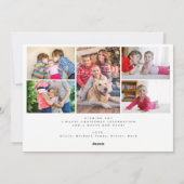 Moderne 6 fotocollage witte typografie Kerstmis Feestdagenkaart (Achterkant)