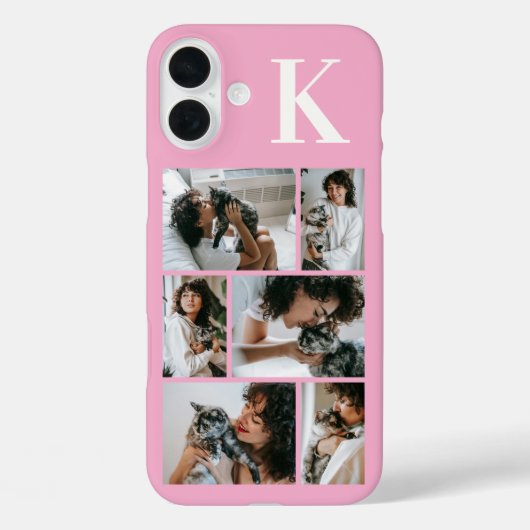 Moderne 6 Huisdier Foto Roze Case-Mate iPhone Case (Achterkant)