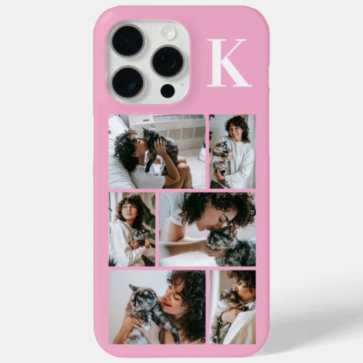 Moderne 6 Huisdier Foto Roze Case-Mate iPhone Case (Achterkant)