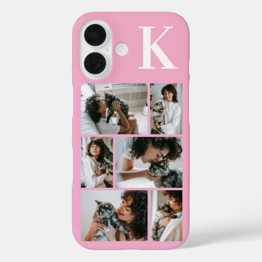 Moderne 6 Huisdier Foto Roze Case-Mate iPhone Case (Achterkant)