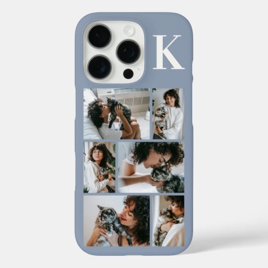 Moderne 6 Huisdier Foto Stofblauw Case-Mate iPhone Case (Achterkant)