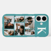 Moderne 6 Huisdier Foto Teal Case-Mate iPhone Case (Achterkant (horizontaal))
