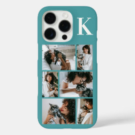 Moderne 6 Huisdier Foto Teal iPhone 16 Pro Hoesje